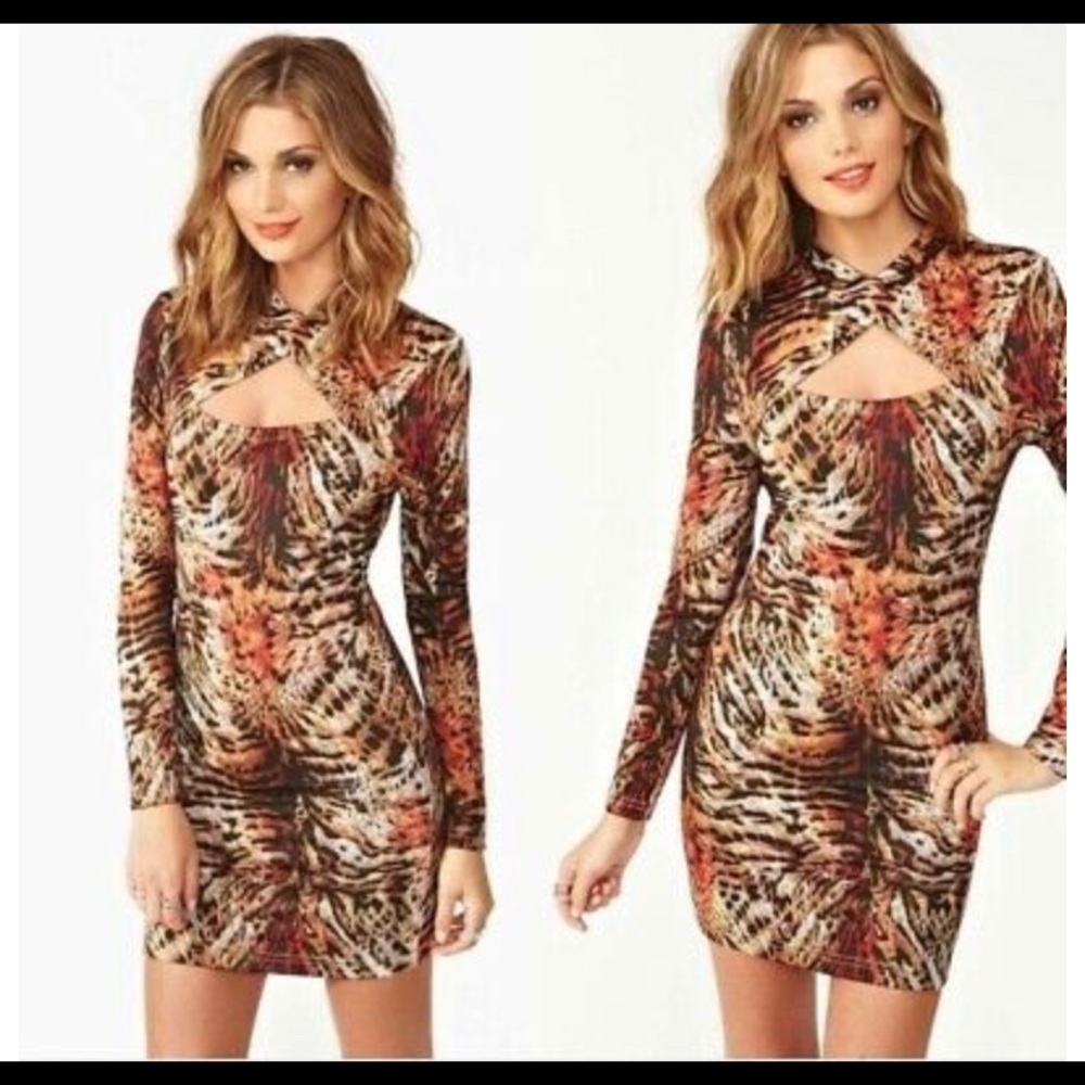 UNIF Tiger Print Bodycon Mini Dress